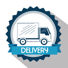 delivery service with truck vehicle vector illustration design