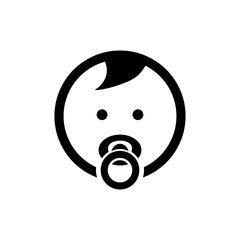 Baby face vector icon