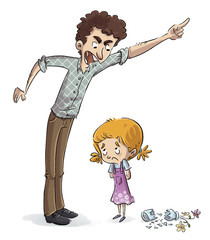 padre enfadado con su hija