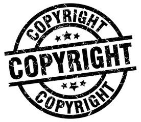 copyright round grunge black stamp