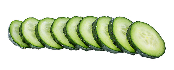 Fresh cucumber isolated on white background with clipping path