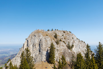 Mountain Wasserwand with summit cross, Nussdorf, Rosenheim, Bavaria
