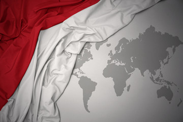 waving national flag of monaco.