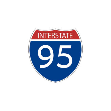 USA traffic road signs. interstate route sign. vector illustration