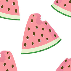 Vector image of watermelon slices. Seamless pattern.