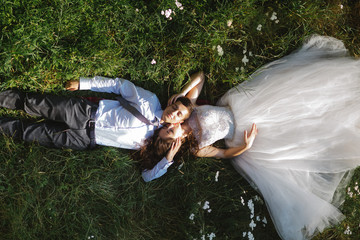 A bride preparing to be married, drone