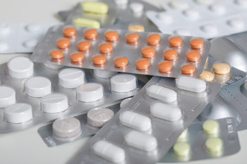medicine pills in packs.