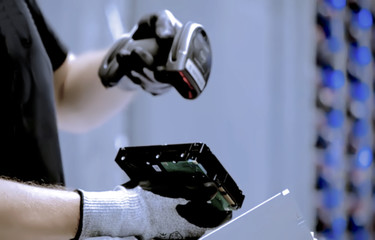 Abstract, blurry, bokeh background, image for the background. Internet Commerce Concept, warehouses, logistics, delivery