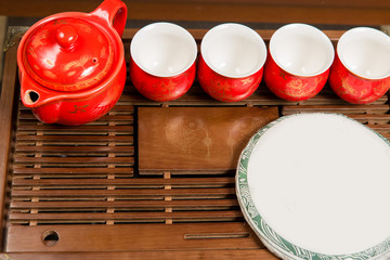 Chinese tea ceremony, Puer tea in assortment	