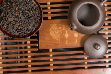 Chinese tea ceremony, Puer tea in assortment	