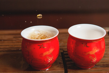 Chinese tea ceremony, Puer tea in assortment	