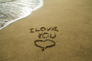 Love on sand - Stock Image