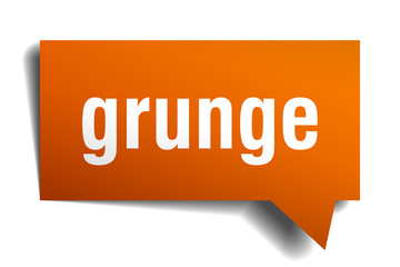 grunge orange 3d speech bubble