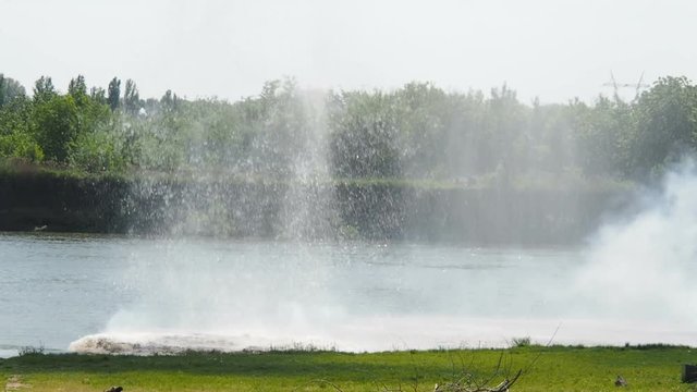 War. Fighting. Explosions on the river.