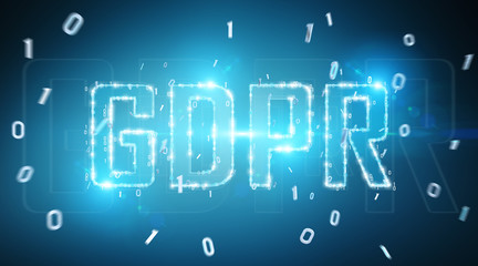 Digital GDPR interface 3D rendering