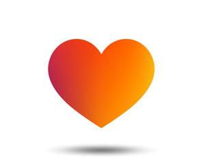 Love icon. Heart sign symbol. Blurred gradient design element. Vivid graphic flat icon. Vector