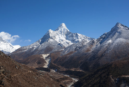 Ama Dablam Mount view from Sagarmatha National Park, Everest region, Nepal