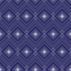 Сontour squares pattern. Seamless pattern vector illustration. White squares on a blue background
