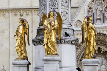 Statues in front of Zagreb cathedral