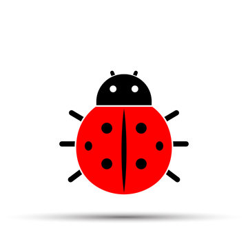 Red ladybug icon on a white background