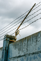 wall with barbed wire