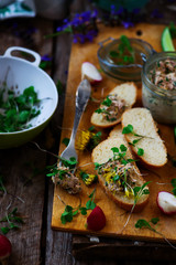 Spring Tuna Salad with Dandelion.style rustic.