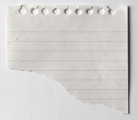 Torn lined paper