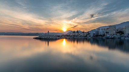 Estepona Port at Sunset. 