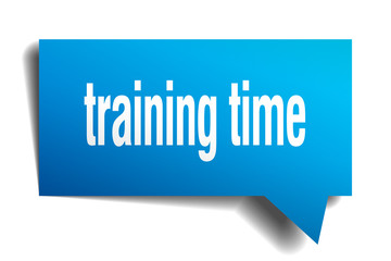 training time blue 3d speech bubble