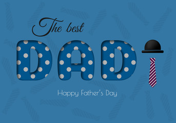 Happy Father s Day Calligraphy greeting card. Vector illustration.