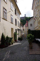 Fototapeta na wymiar ruelle dans la ville de Ljubljana, Slovénie 