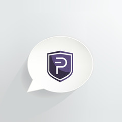 Pivx Cryptocurrency Coin Speech Bubble Background