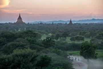 Fotobehang Sunset in Bagan © Stefano 