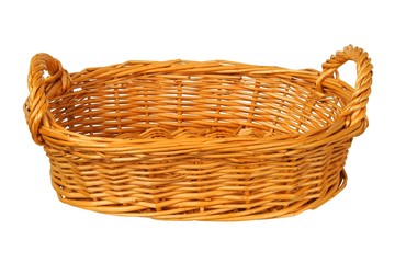 Obraz premium Wicker basket on white