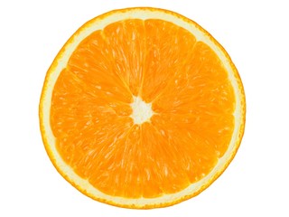 Orange half on white