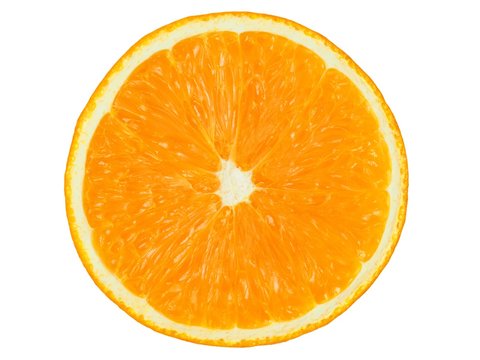 Orange Half On White