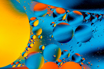 Scientific image of cell membrane. Macro up of liquid substances. Abstract molecule atom...
