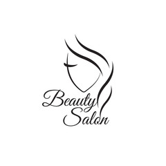 Beautiful woman logo template for hair salon, beauty salon, cosmetic