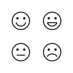 Set Smile Line icon stock vector illustration. Editable Stroke. 100x100 Pixel Perfect