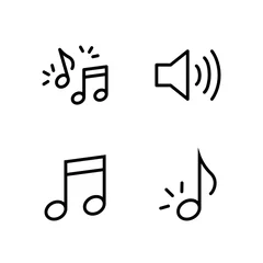  Set music Line icon stock vector illustration. Editable Stroke. 100x100 Pixel Perfect © Perfect icons
