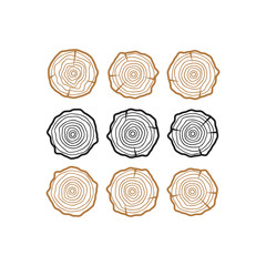 Vector tree rings. Wood texture vector. Abstract circle tree background
