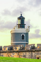 Fototapeta na wymiar San Juan, Puerto Rico - Feb 02, 2018 - Castle San Felipe del Morro the Light House