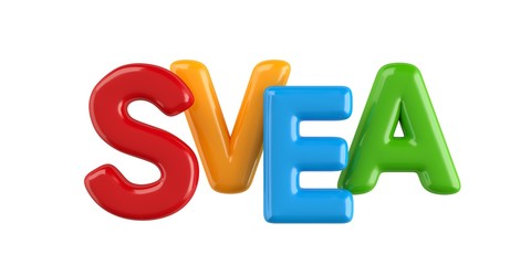 isolated colorfull 3d Kid Name balloon font Svea