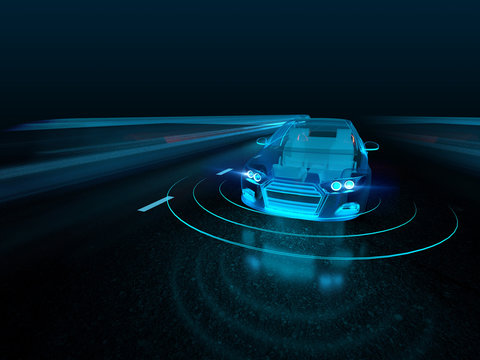 Driverless autonomous vehicle with lidar technology