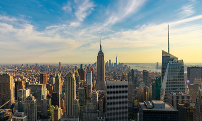 New York City skyline with urban skyscrapers