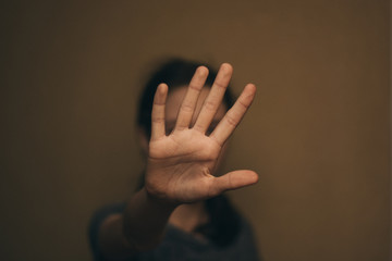 Female slavery in an abandoned building, ending violence against women, international women's day.
