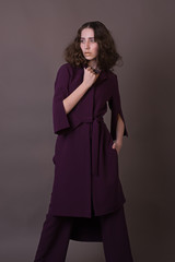 A photo of beautiful girl is in fashion style, glamur