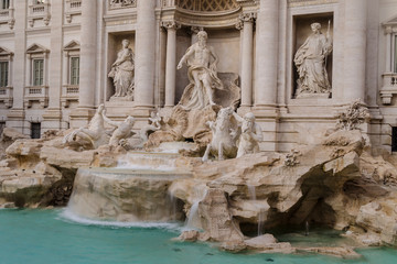 Trevi Fountains in Rome, frontal view of the Trevi Fountain in Rome. Italy © marinzolich