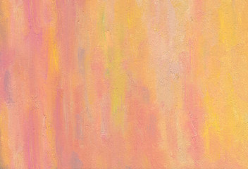 Solid hand drawn artistic background. Sunny sky at sunset. Oil painting.