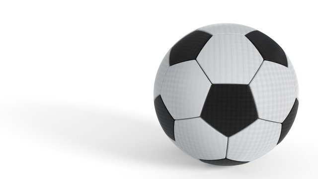 Soccer ball on white background, 3d rendering